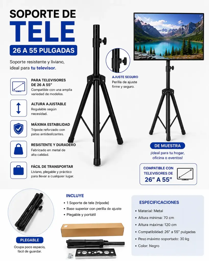 Soporte Para Tv Tripode (de Pie) 26-55