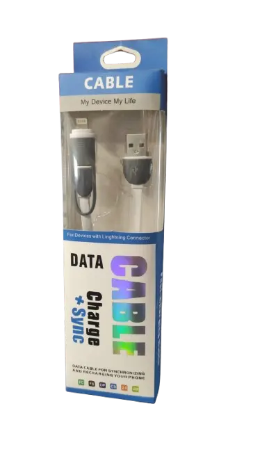 Cable  2 En 1 Usb A V8/Iphone 1.0 Metro
