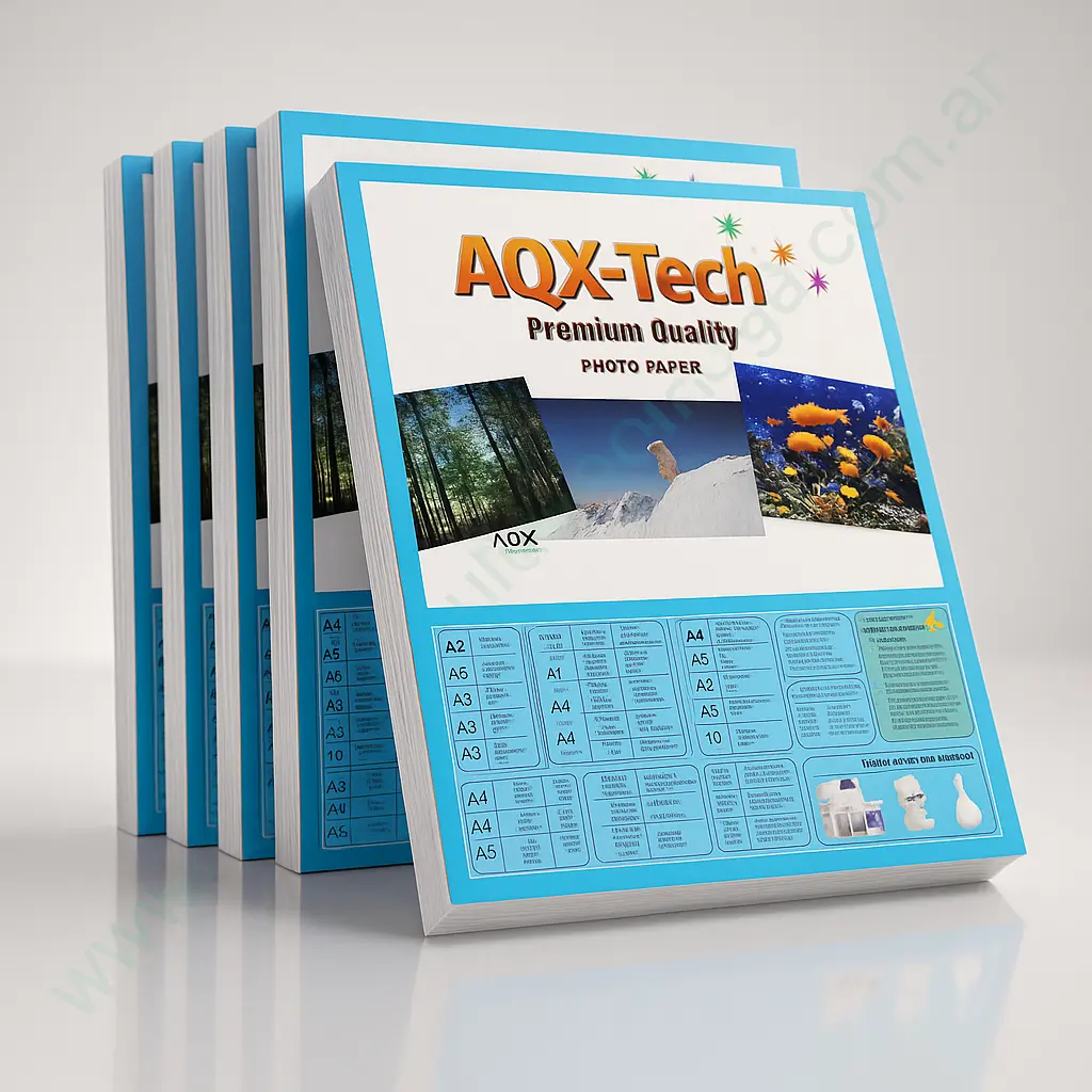 Papel Especial AQX 130Gr. Glossy Foto Autoadhesivo x 100 Hojas (F91)