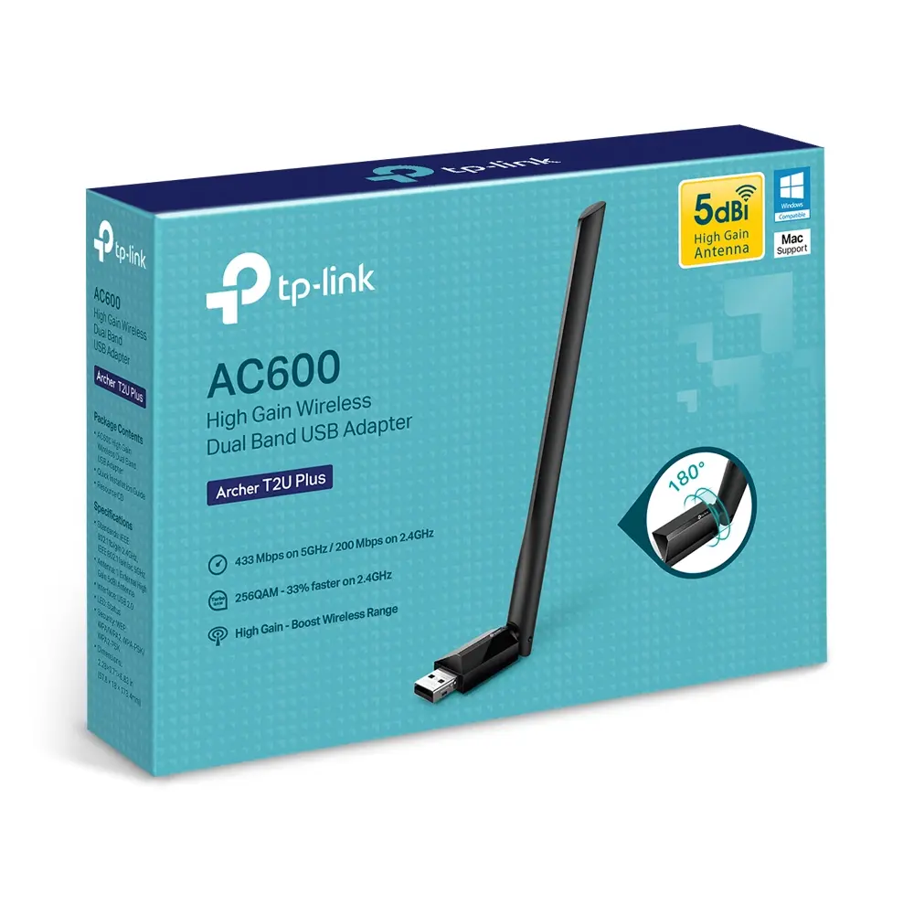 Placa De Red Inalambrica TP-Link USD Doble Banda T2U Plus 1 Antena