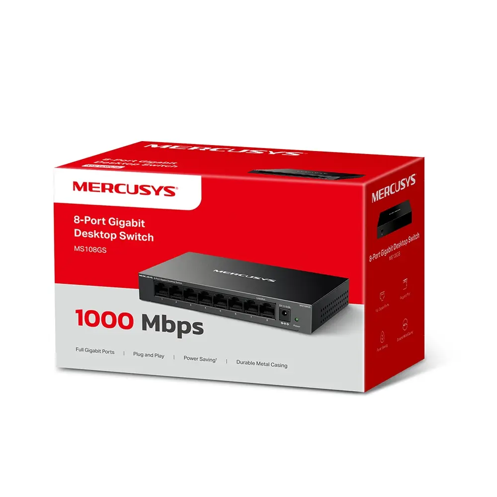 Switch Ethernet  Mercusys 8 Puertos MS108GS Gigabit