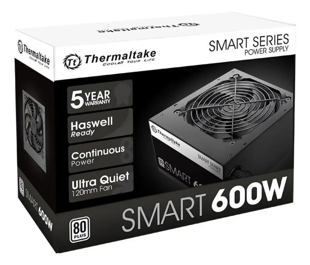Fuente Thermaltake 600W Smart 80P White