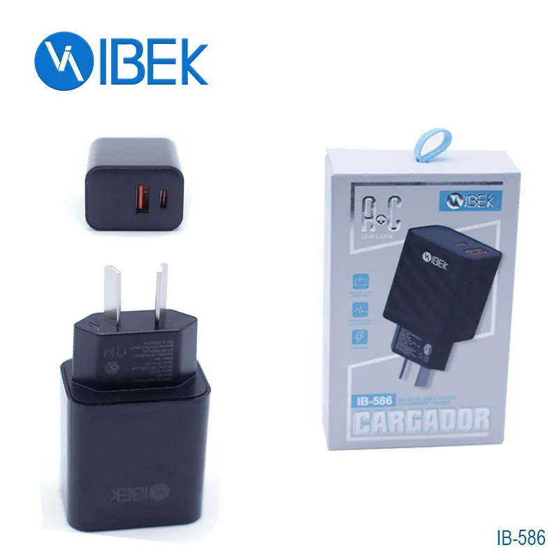 Cargador A + C Ibek 7.8A IB-586 15W + 18W