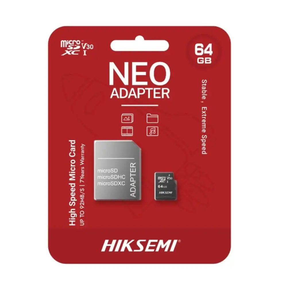 Memoria Hiksemi Neo Micro Sd Con Adaptador 64Gb Clase 10