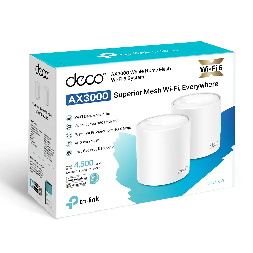 Sistema Mesh Deco TP-Link X50 (Pack 2) AX3000