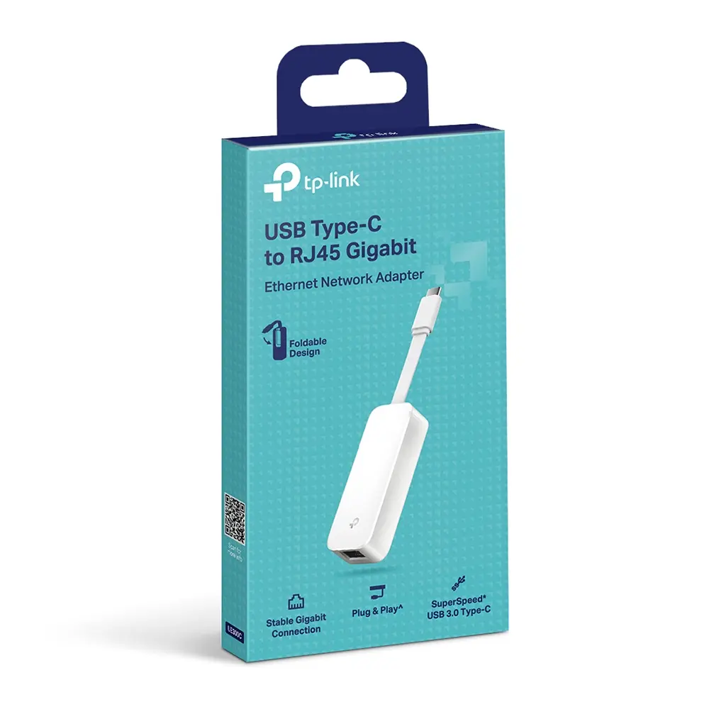 Placa De Red Externa TP-Link Usb Tipo C a RJ45 Gigabit UE300C