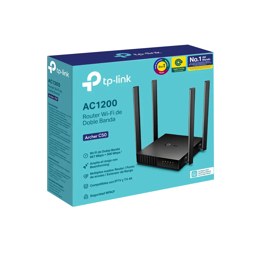 Router Inalambrico TP-Link Doble Banda Archer C50 AC1200