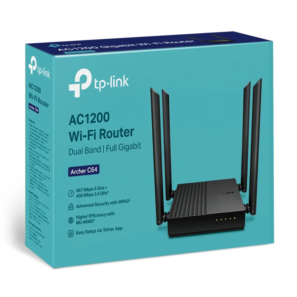 Router Inalambrico TP-Link Doble Banda Archer C64 AC1200