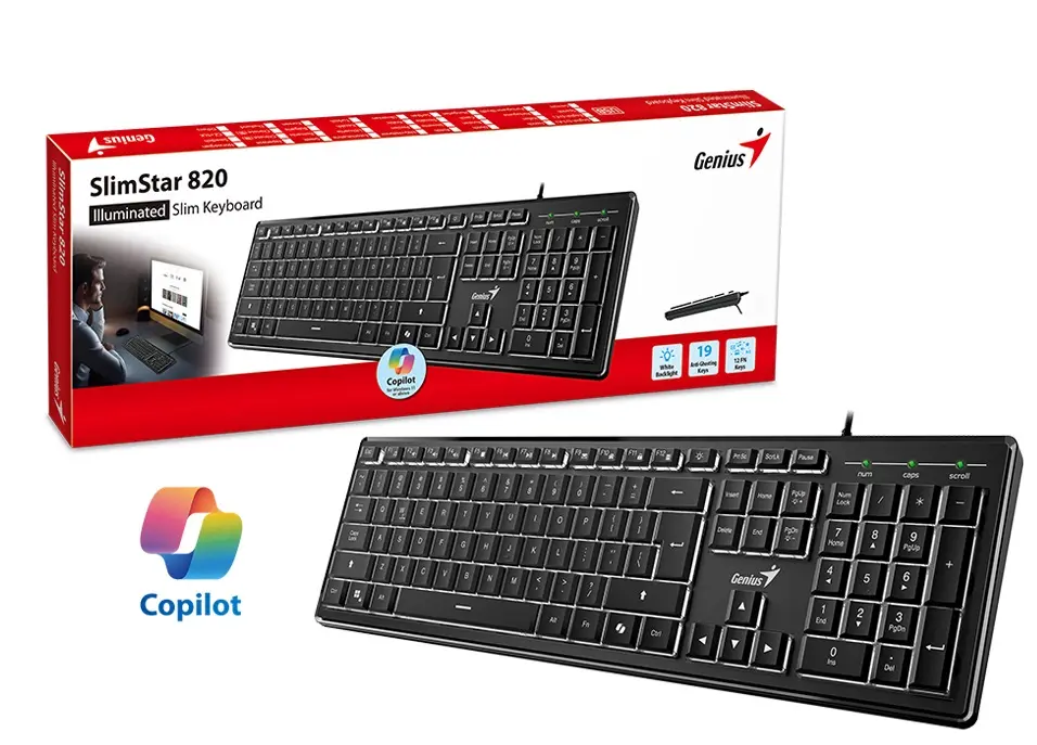 Teclado Genius Slimstar 820 Retroiluminado USB