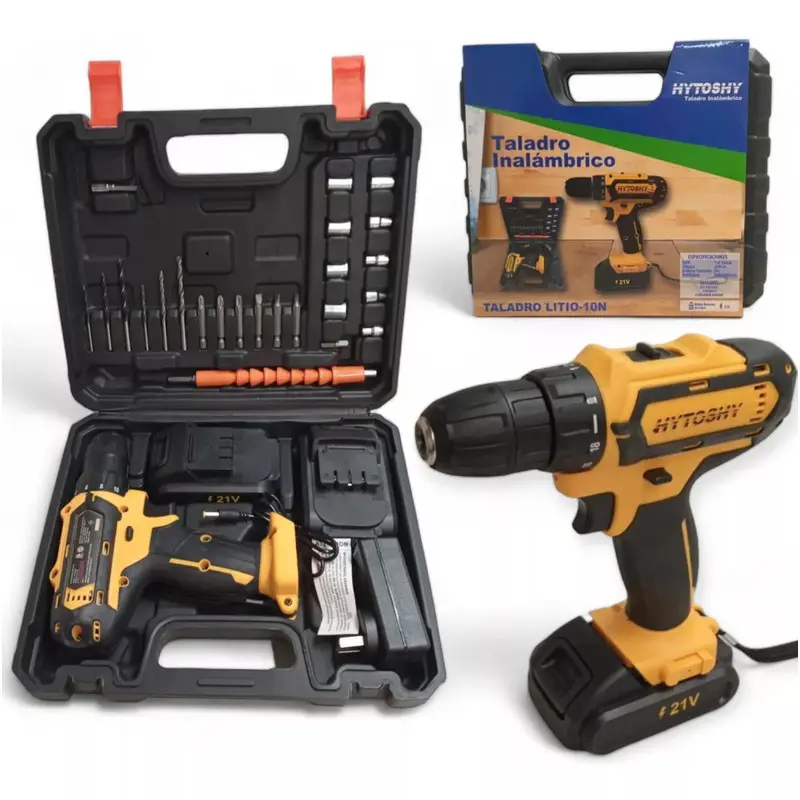 Taladro Hytoshy 21V con 2 Baterias y Maletin CD-28