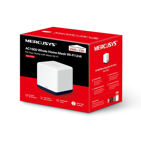 Sistema Mesh Halo Mercusys H50G (Pack 1) AC1900