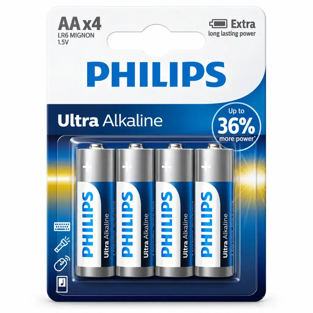Pila Philips Ultra Alcalina AA (Blister x 4) 