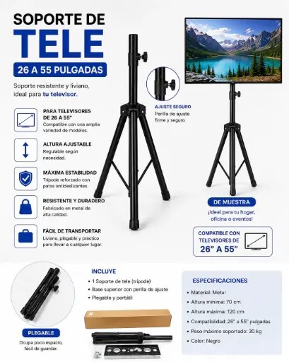 [6086] Soporte Para Tv Tripode (de Pie) 26-55