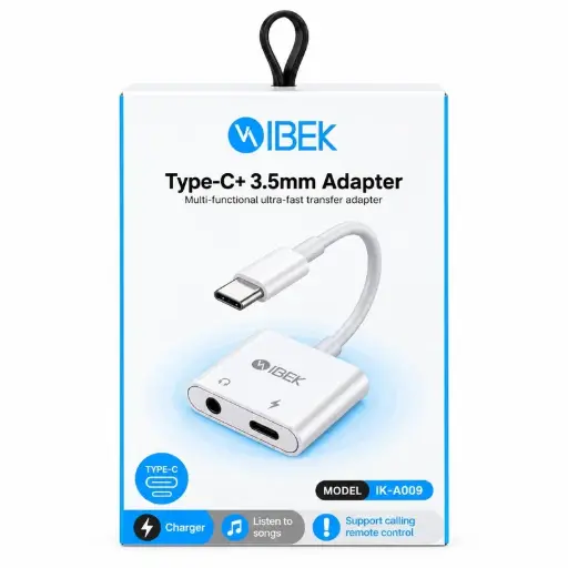 [6280] Adaptador para Auricular y Cargador Tipo C IBEK