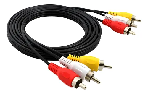 [505] Cable Audio Video RCA 3 a 3 3 Metros (Rojo/Blanco/Amarillo)