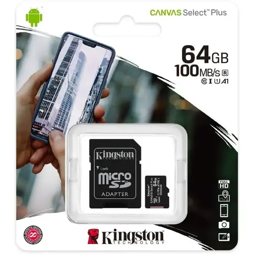 [1690] Memoria Kingston Micro SD con Adaptador 64Gb Clase 10
