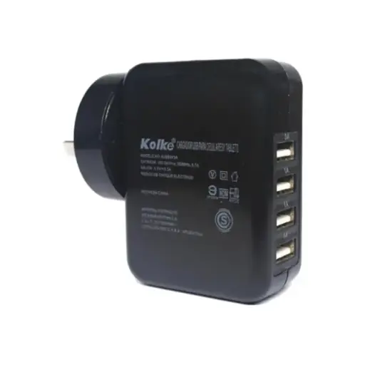 [2418] Cargador Celular Cabezal 3 Amper x 4 USB Kolke
