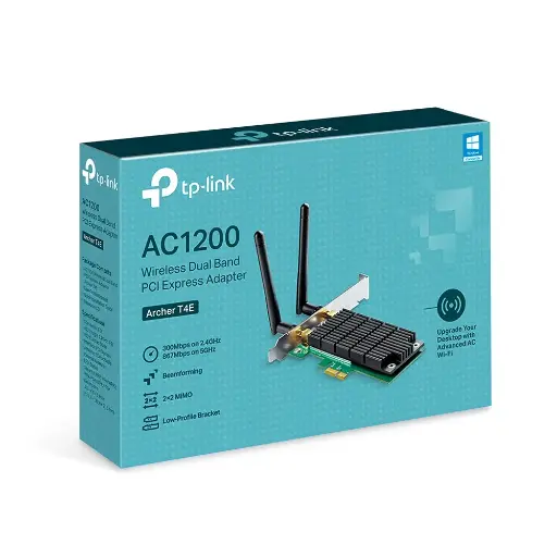 [3580] Placa De Red Inalambrica PCI-E TP-Link Doble Banda T4E 2 Antenas