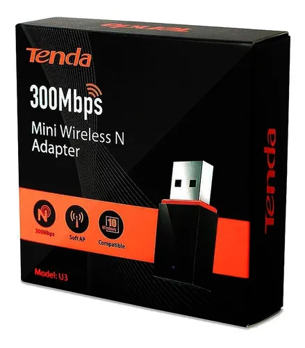 [4475] Placa De Red Inalambrica Tenda U3 300Mbps Nano