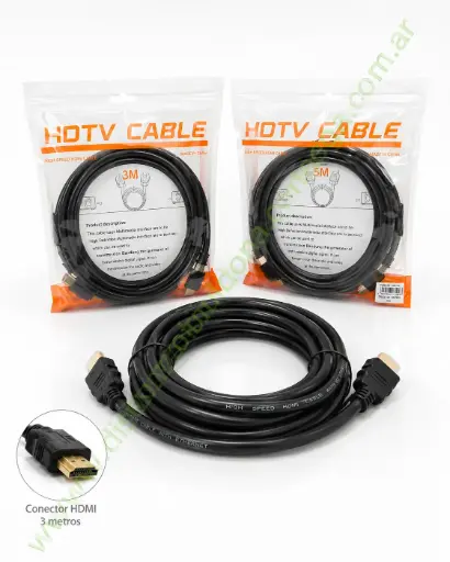 [3471] Cable HDMI 3.0Mts Negro Engomado