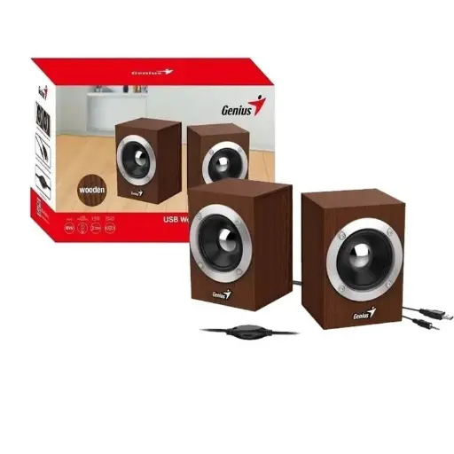 [4187] Parlante Genius SP-HF280 Madera 2.0