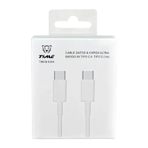 [4514] Cable Tipo C  A Tipo C 1.0 Metro Time 3A (45W) CAB-44002 / 44003 / 44005