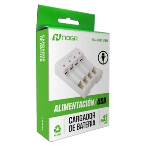 [5034] Cargador De Pilas Noganet Para 4 Pilas AA/AAA