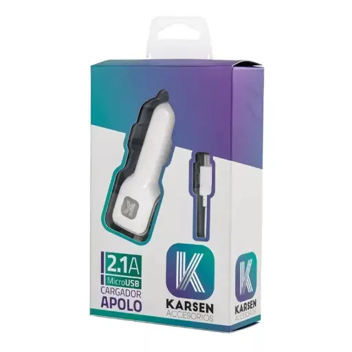 [5085] Cargador De Auto V8 Karsen 2.1 A + 1 Usb