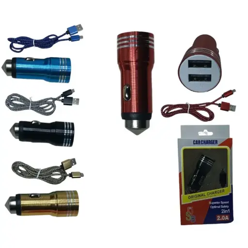 [5088] Cargador De Auto 2.1 A 2 Usb + Cable V8 IT-02