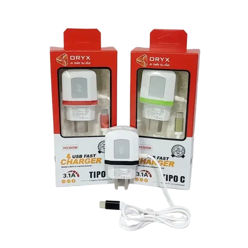[5104] Cargador Tipo C Oryx 3.1A + 2Usb H5308W