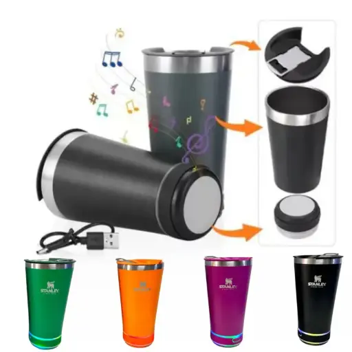 [5330] Vaso Termico Led 473Ml Con Parlante Bt