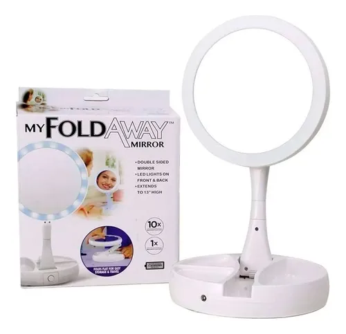 [5444] Espejo Con Luz Led Redondo Plegable Esp-250