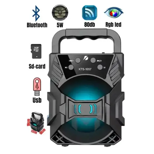 [5514] Parlante Bluetooth Kts-1057 (18Cm X 12Cm)