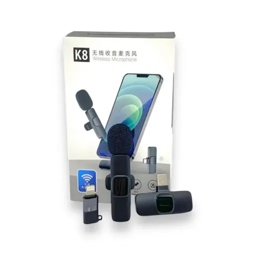[5604] Microfono Corbatero Inalambrico K8 Usb C + Iphone