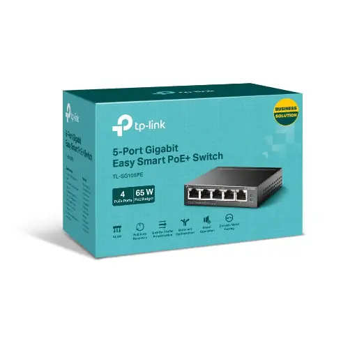 [5633] Switch Ethernet TP-Link 5 Puertos TL-SG105PE Gigabit (4 Puertos POE)