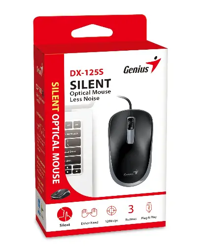 [5665] Mouse Genius Dx-125S Negro y Gris Usb