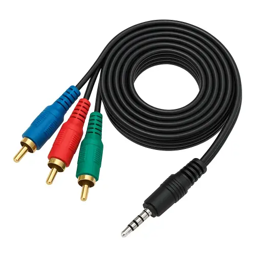 [5699] Cable Miniplug a 3 RCA 1.8 Metros Audio/Video (Azul/Rojo/Verde)